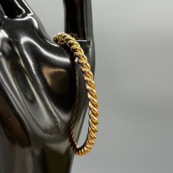 Vintage Henkel Grosse Germany 1970 Signed Gold Tone Twist Bangle Bracelet - Picture 4 of 9